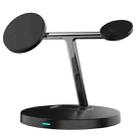 D10 3-In-1 15W Magnetic Mobile Phone Earphone Watch Wireless Fast Charger(Black) - 1