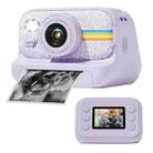 2.0-Inch LED Flash 1080P HD Recording Photo Printing Camera With 3-Rolls Paper, Color: Purple+32G - 1