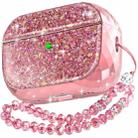 For AirPods Pro 2 AhaStyle PT119 Wireless Earphone Split Electroplated Protective Case(Pink) - 1