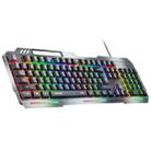 Inphic K2 104-Keys Wired Gaming Keyboard USB Quiet Office Metal Panel Mechanical Keyboard With 7 Color Backlit(Gray) - 1