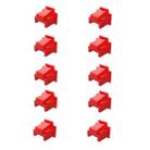 RJ45 Network Port Dust Plug Router Network Cable Protection Cover(Red 10pcs) - 1