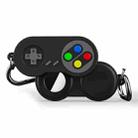 For AirTag Tracker Retro Game Console Shape Silicone Case with Carabiner(Black) - 1