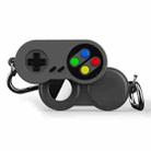For AirTag Tracker Retro Game Console Shape Silicone Case with Carabiner(Deep Gray) - 1