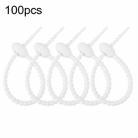 100pcs /Pack Silicone Ties Multi-Use Food Bag Clip Data Cable Winder Organizer 15cm(White) - 1