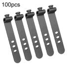 100pcs /Pack 73mm 3-Hole Silicone Cable Tie Wire Winder Organizer(Black) - 1