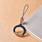 Hand-woven Ancient Style Ring Buckle Mobile Phone Lanyard U Disk Lanyard Car Key Pendant(Dark Blue) - 1