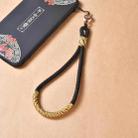 Carved Auspicious Cloud Hand-woven Mobile phone Anti-lost Wrist Lanyard Key Pendant(Black) - 1