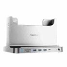 Vaydeer SZD011 For Mac Mini Desktop Computer Host Vertical Stand with Docking Station(Silver) - 1