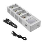 For DJI Mini 4 Pro / Mini 3 Pro / Mini 3 YX Four-Way Color Screen Charger Battery Manager(Light Gray) - 1