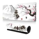 300x600x2mm Ink Painting Cherry Blossom Rubber Non-Slip Mouse Pad Desk Mat(Pattern 1) - 1