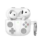 For AirPods 4 AhaStyle WG166 Personalised Game Console Shape Silicone Protective Case(White) - 1