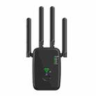 Urant U11 300Mbps 2.4G Wireless Repeater WiFi Signal Amplifier Support WPS Quick Setting US Plug Black - 1