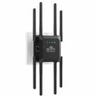 U18 1200Mbps 2.4G & 5G  Wireless Repeater WiFi Signal Amplifier With 8 Antenna US Plug Black - 1