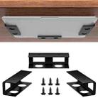 Under Desk Laptop Tablet Storage Mount Kit Office Storage Organize(Black) - 1