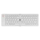 B023 Two Folding Portable Mini Wireless Bluetooth Keyboard Cell Phone Laptop Notebook Office Keyboard(White) - 1