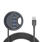 3xUSB3.0+3.5mm Desk Grommet Splitter HUB Dock Station, Cable Length 1.2m - 1