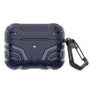 For AirPods 4 Earbuds TPU Cover Case Vanguard Armor Storage Box(Dark Blue) - 1
