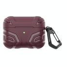 For AirPods 4 Earbuds TPU Cover Case Vanguard Armor Storage Box(Purple Red) - 1