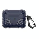 For AirPods Pro Earbuds TPU Cover Case Vanguard Armor Storage Box(Dark Blue) - 1