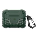 For AirPods Pro Earbuds TPU Cover Case Vanguard Armor Storage Box(Ink Green) - 1