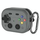 For AirPods Pro 2 Earbuds Cover Retro Game Console Protective Case with Lock Design(Gray) - 1