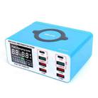 RELIFE RL-304S Multifunctional Smart Digital Display 8 Port Fast Charger USB Support PD+QC3.0 Mobile Phone Charger(US Plug) - 1