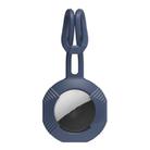 For AirTag AhaStyle PT164 Silicone Protective Cover Easy Carry Fixed Tracker Shell Backpack Pendant(Dark Blue) - 1