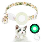 For AirTag Tracker Silicone Cover Small Daisy Pet Collar Dog Collar With Bell And Front Back Film(Luminous Green) - 1