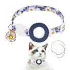 For AirTag Tracker Silicone Cover Small Daisy Pet Collar Dog Collar With Bell And Front Back Film(Blue) - 1