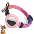 For AirTag Tracker Silicone Case Rainbow Gradient Pet Cat Collar With Bell(Gradient Orange) - 1