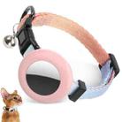 For AirTag Tracker Silicone Case Rainbow Gradient Pet Cat Collar With Bell(Gradient Beige Red) - 1