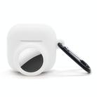 For AirPods 4 / AirTag 2 In 1 Silicone Earphone Protective Case Full Cover Anti-scratch Case(White) - 1
