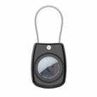 For AirTag Protective Case with Stainless Steel Rope Safety Lock Protective Shell(Black) - 1