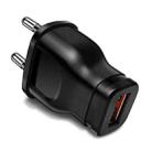 1A 5W Single USB Port Smartphone Charger(EU Plug Black) - 1