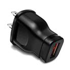 1A 5W Single USB Port Smartphone Charger(US Plug Black) - 1