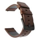 For Huawei / Samsung Gear S3 / S2 Leather Watch Band Universal Quick Release Watch Band, Color: Brown Black Buckle(24mm) - 1