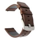 For Huawei / Samsung Gear S3 / S2 Leather Watch Band Universal Quick Release Watch Band, Color: Brown Silver Buckle(22mm) - 1