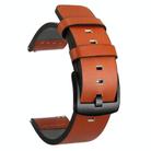 For Huawei / Samsung Gear S3 / S2 Leather Watch Band Universal Quick Release Watch Band, Color: Orange Black Buckle(24mm) - 1