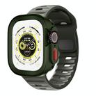For Apple Watch S10 46mm Sport Loop Silicone Watch Strap + TPU Protective Case Set(Dark Green) - 1