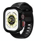 For Apple Watch Ultra 49mm Sport Loop Silicone Watch Strap + TPU Protective Case Set(Black) - 1