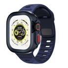 For Apple Watch 40/41mm Sport Loop Silicone Watch Strap + TPU Protective Case Set(Midnight Blue) - 1