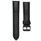 For Huawei / Samsung Galaxy Watch Universal Watch Strap Quick Release Carbon Fiber Leather Watch Band, Size: 20mm(Black Line) - 1