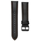For Huawei / Samsung Galaxy Watch Universal Watch Strap Quick Release Carbon Fiber Leather Watch Band, Size: 20mm(Orange Line) - 1