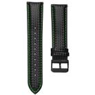 For Huawei / Samsung Galaxy Watch Universal Watch Strap Quick Release Carbon Fiber Leather Watch Band, Size: 20mm(Green Line) - 1