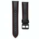For Huawei / Samsung Galaxy Watch Universal Watch Strap Quick Release Carbon Fiber Leather Watch Band, Size: 22mm(Red Line) - 1