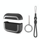 For AirPods Pro 2 AhaStyle JY09 Dual Lanyard Case TPU+Aluminum Personalized Case(Black) - 1