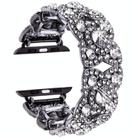 Petaled Metal Diamond Wristband Strap For Apple Watch Series 9 / 8 / 7 / 6 / SE / 5 / 4 / 3, Color: 1215 Black(42/44/45/49mm) - 1