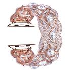 Petaled Metal Diamond Wristband Strap For Apple Watch Series 9 / 8 / 7 / 6 / SE / 5 / 4 / 3, Color: 1202 Rose Gold(38/40/41mm) - 1