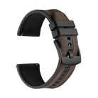 For Samsung Galaxy Watch / Huawei GT3 22mm Universal Quick Release Leather Silicone Strap(Coffee) - 1