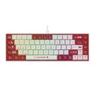 Ajazz AK680 Gaming Mechanical Keyboard Wired 68-keys Hot-swappable Small Keyboard(Green Axis Red White) - 1